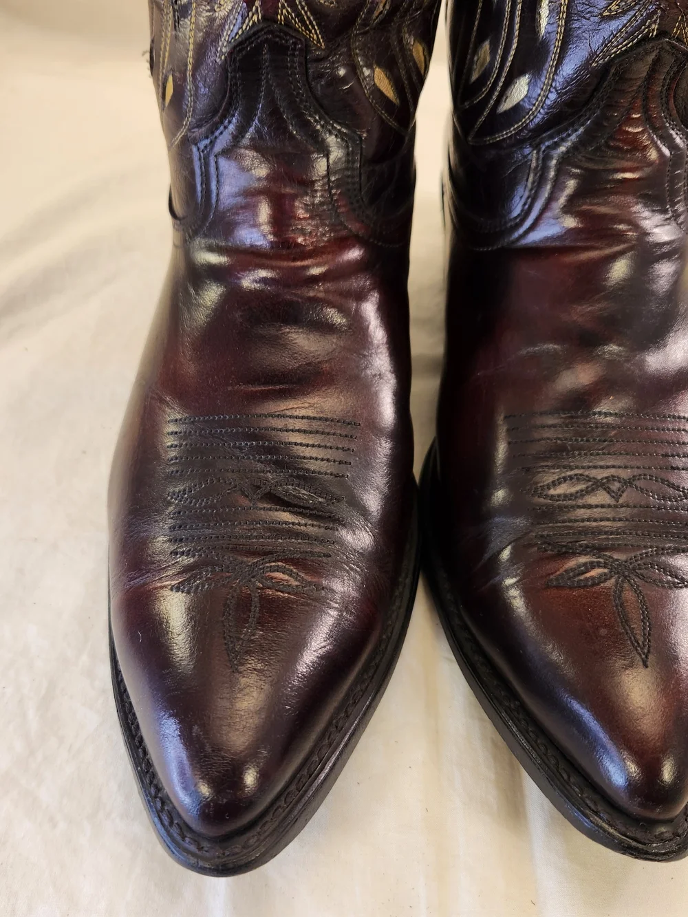 Acme VTG 1980’s Thunderbird EAGLE Inlay BLACK CHERRY Rockabilly Boots Men’s 13 D